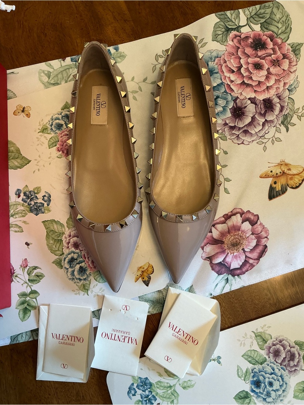 Rockstud Pointed Toe Ballerina Flat Valentino Garavani EU 40
